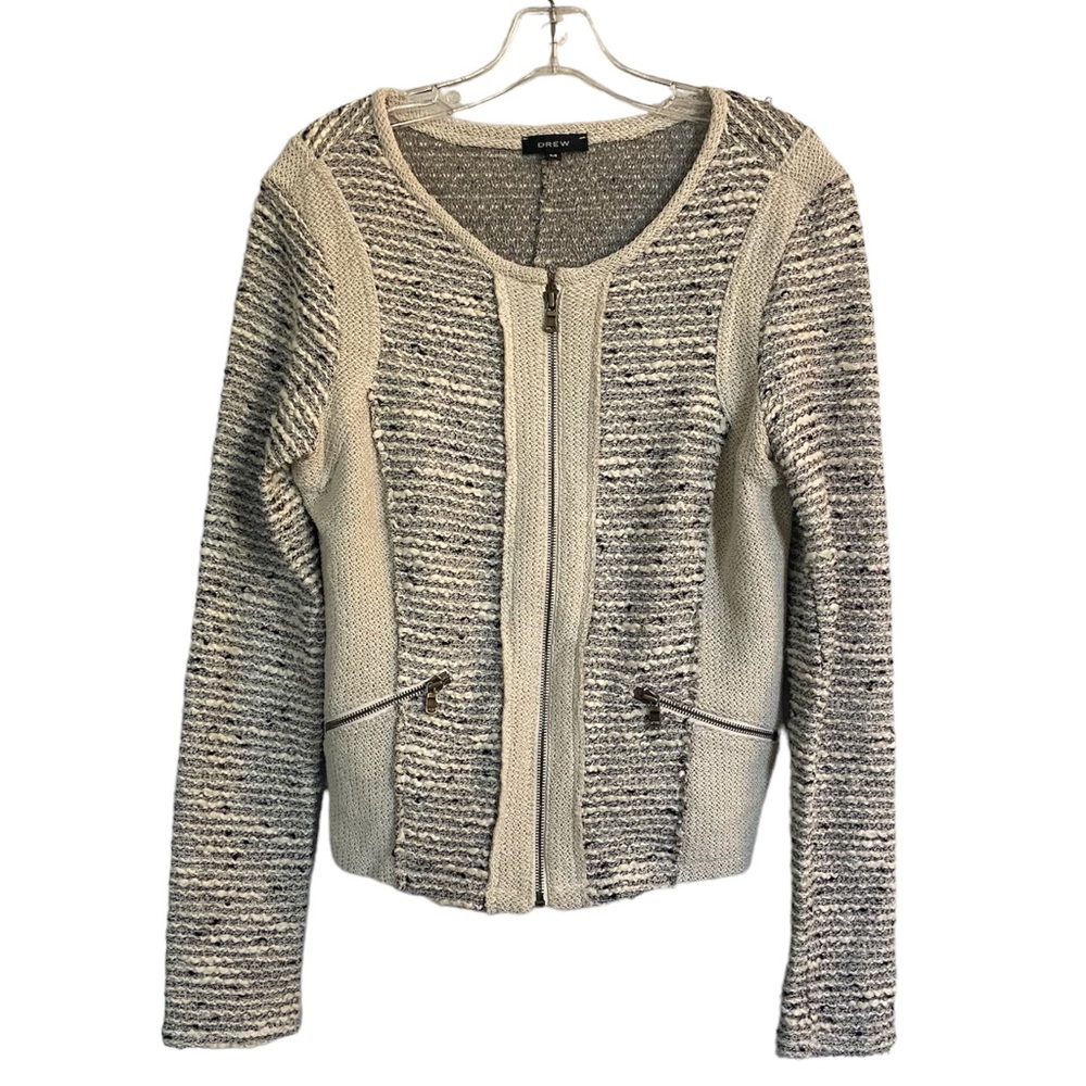 DREW Knit Tweed Full Zip Blazer